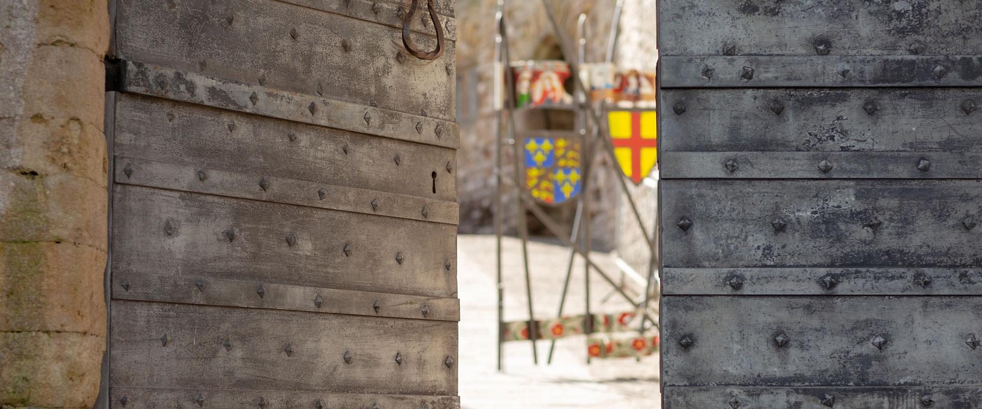 Castell Cas-Gwent - Chepstow Castle entrance doors
