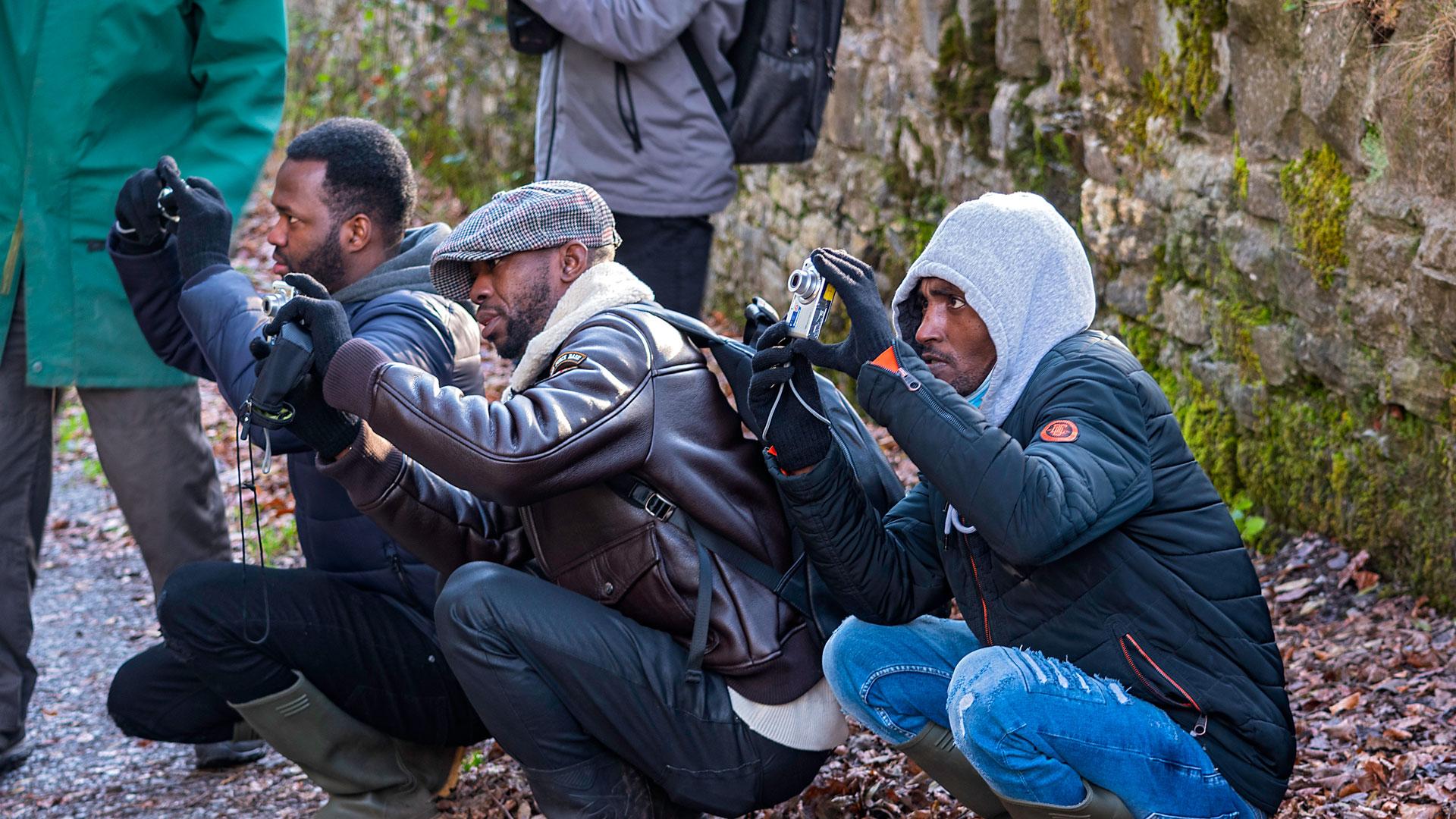 Photographers group together to photograph scenes