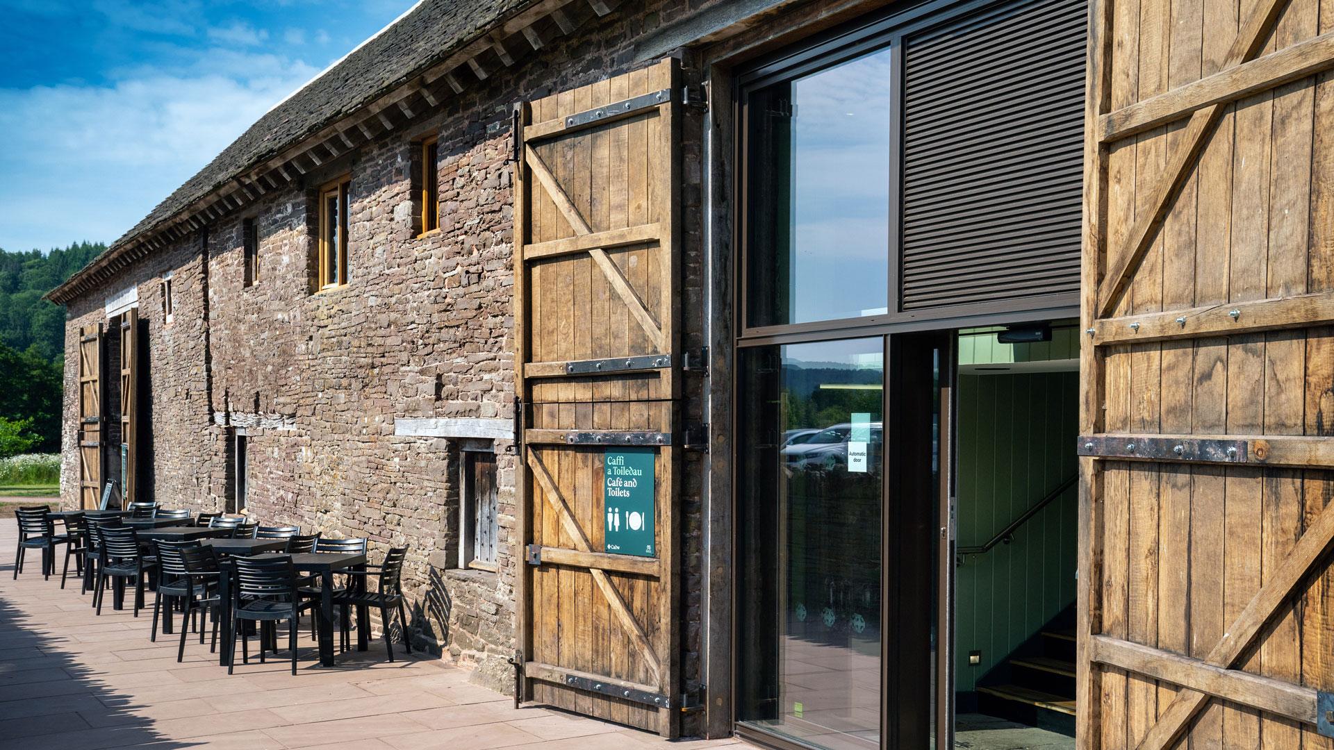 Tretower Court Barn - rear exterior view